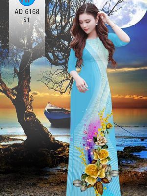 Vải áo dài hoa hồng và sọc kiểu mới AD 6168 35 1572271340 713 Vai ao dai hoa hong va soc kieu moi AD