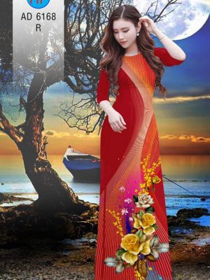 Vải áo dài hoa hồng và sọc kiểu mới AD 6168 30 1572271340 753 Vai ao dai hoa hong va soc kieu moi AD