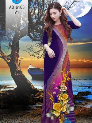 Vải áo dài hoa hồng và sọc kiểu mới AD 6168 28 1572271340 901 Vai ao dai hoa hong va soc kieu moi AD