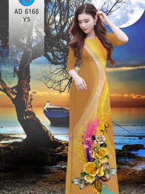 Vải áo dài hoa hồng và sọc kiểu mới AD 6168 33 1572271340 93 Vai ao dai hoa hong va soc kieu moi AD
