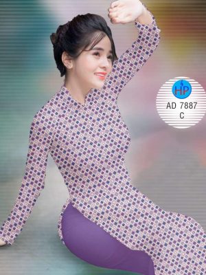 Vải áo dài Hình vuông nhỏ xinh thiết kế 2019 AD 7887 36 1572408752 813 Vai ao dai Hinh vuong nho xinh thiet ke 2019