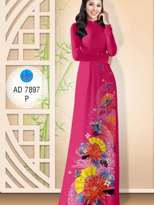 Vải áo dài hoa cúc và quạt kiểu mới AD 7897 21 1572507082 203 Vai ao dai hoa cuc va quat kieu moi AD