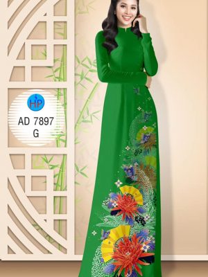 Vải áo dài hoa cúc và quạt kiểu mới AD 7897 24 1572507082 208 Vai ao dai hoa cuc va quat kieu moi AD