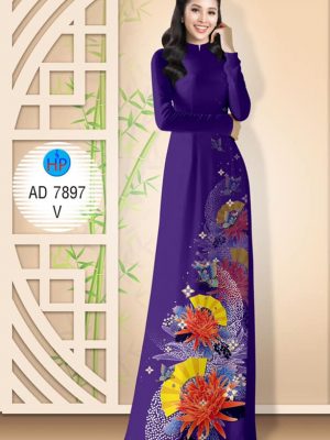 Vải áo dài hoa cúc và quạt kiểu mới AD 7897 31 1572507082 261 Vai ao dai hoa cuc va quat kieu moi AD