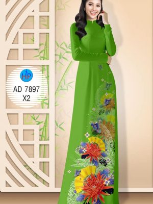 Vải áo dài hoa cúc và quạt kiểu mới AD 7897 23 1572507082 795 Vai ao dai hoa cuc va quat kieu moi AD