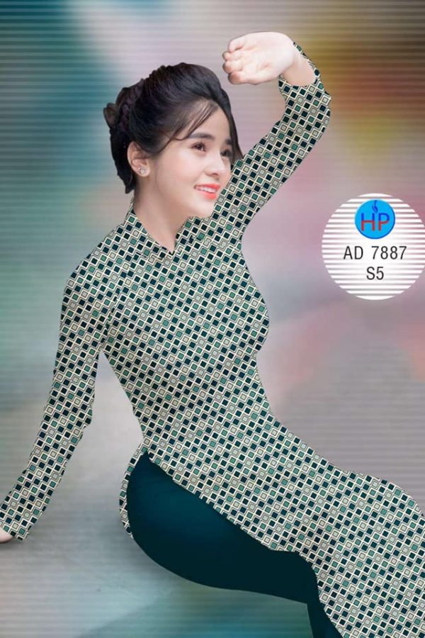 Vai ao dai Hinh vuong nho xinh thiet ke 2019