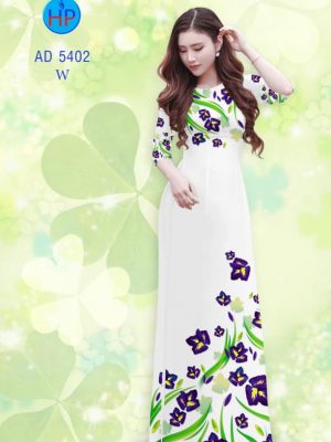 Vải áo dài Hoa Đậu Biếc thiết kế 2019 AD 5402 20 Vai ao dai Hoa Dau Biec thiet ke 2019 AD