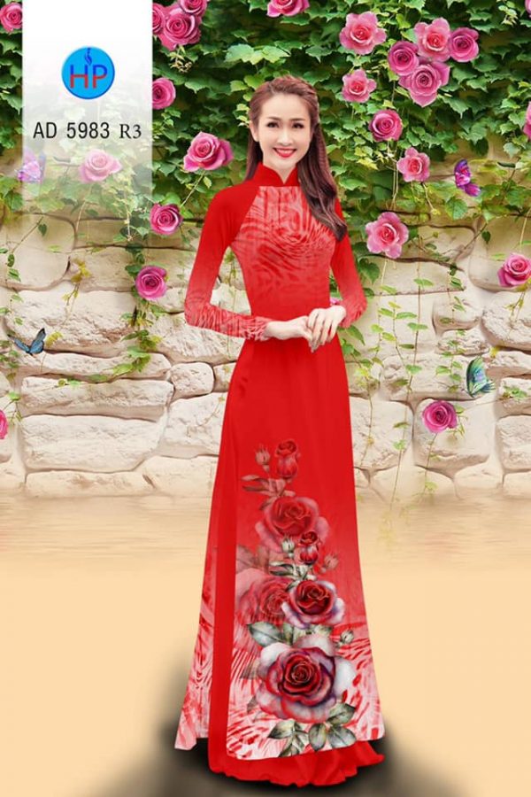 Vai ao dai Hoa hong thiet ke 2019 AD 5983