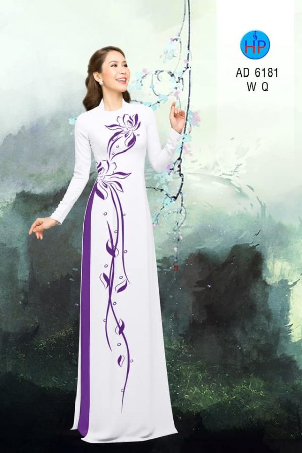 Vai ao dai Hoa ve in 3D thiet ke 2019