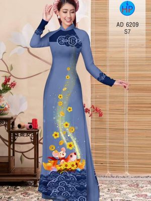 Vải áo dài Tý cưỡi cá chép mới ra AD 6209 21 1572691925 194 Vai ao dai Ty cuoi ca chep moi ra AD