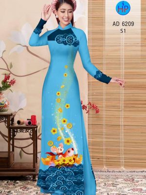 Vải áo dài Tý cưỡi cá chép mới ra AD 6209 36 1572691926 813 Vai ao dai Ty cuoi ca chep moi ra AD