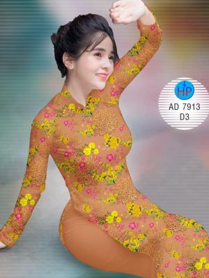 Vải áo dài hoa mai đón tết kiểu mới AD 7913 23 1573050556 353 Vai ao dai hoa mai don tet kieu moi AD