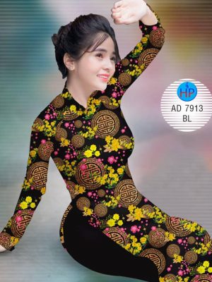 Vải áo dài hoa mai đón tết kiểu mới AD 7913 36 1573050556 748 Vai ao dai hoa mai don tet kieu moi AD