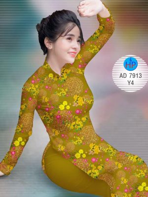 Vải áo dài hoa mai đón tết kiểu mới AD 7913 26 1573050556 756 Vai ao dai hoa mai don tet kieu moi AD