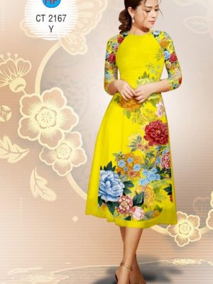 Vải áo dài Cách tân hoa Xuân rực rỡ kiểu mới AD 2167 28 1574475652 159 Vai ao dai Cach tan hoa Xuan ruc ro kieu