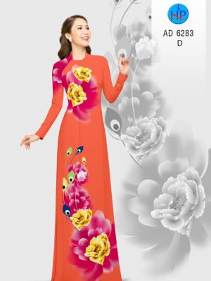 Vải áo dài hoa Mẫu Đơn kiểu mới AD 6283 23 1574655894 633 Vai ao dai hoa Mau Don kieu moi AD 6283