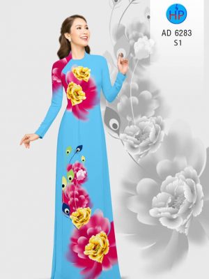 Vải áo dài hoa Mẫu Đơn kiểu mới AD 6283 29 1574655895 326 Vai ao dai hoa Mau Don kieu moi AD 6283