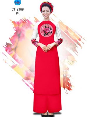 Vải áo dài Cách tân hoa Mẫu Đơn kiểu mới AD 2169 20 Vai ao dai Cach tan hoa Mau Don kieu moi