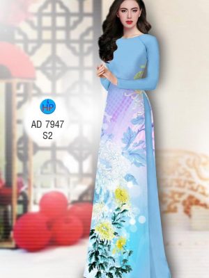 Vải áo dài Cúc đại đoá mới ra AD 7947 20 Vai ao dai Cuc dai doa moi ra AD 7947