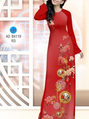 Vải áo dài Hoa Đào đón Xuân kiểu mới AD B4119 20 Vai ao dai Hoa Dao don Xuan kieu moi AD