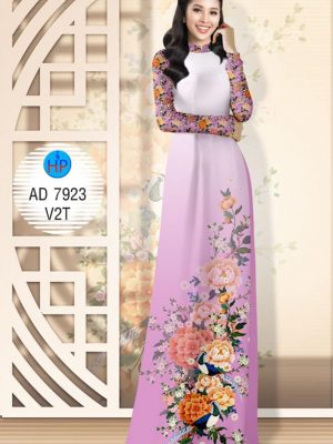 Vải áo dài Hoa Mẫu Đơn dịu dàng, e ấp thiết kế 2019 AD 7923 20 Vai ao dai Hoa Mau Don diu dang e ap
