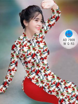 Vải áo dài Hoa đều thiết kế 2019 AD 7909 20 Vai ao dai Hoa deu thiet ke 2019 AD 7909