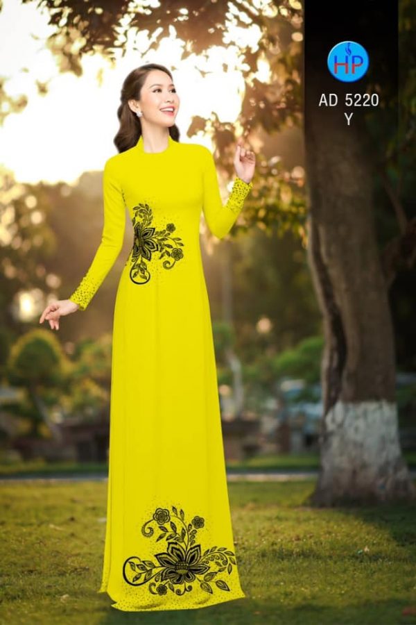 Vai ao dai Hoa in 3D kieu moi AD 5220