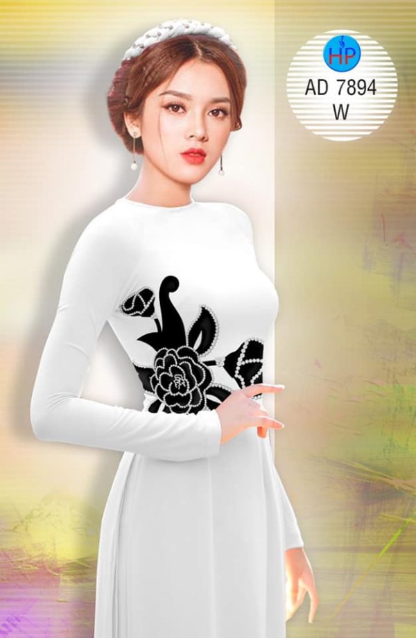 Vai ao dai Hoa in 3D kieu moi AD 7894