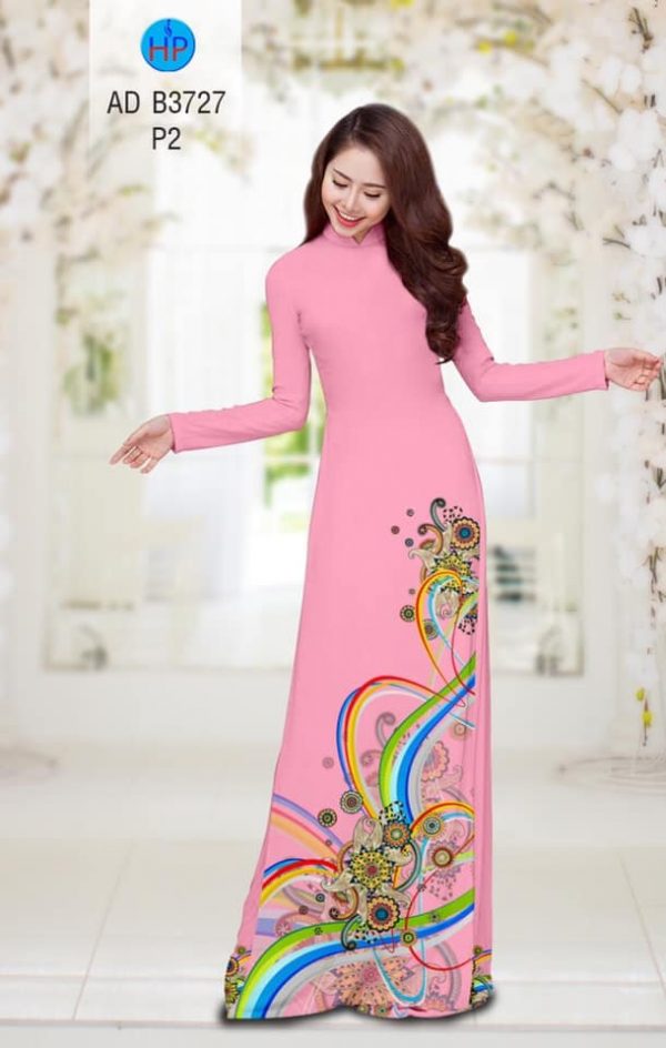 Vai ao dai Hoa in 3D kieu moi AD B3727