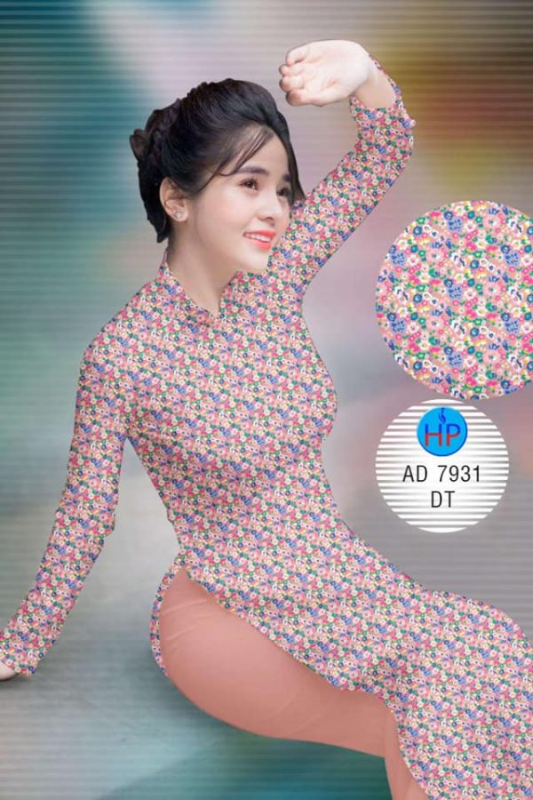 Vai ao dai Nhi xinh thiet ke 2019 AD 7931