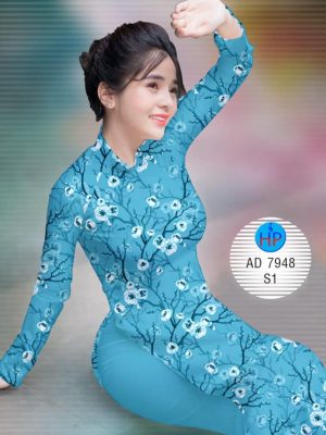 Vải áo dài hoa đều kiểu mới AD 7948 20 Vai ao dai hoa deu kieu moi AD 7948