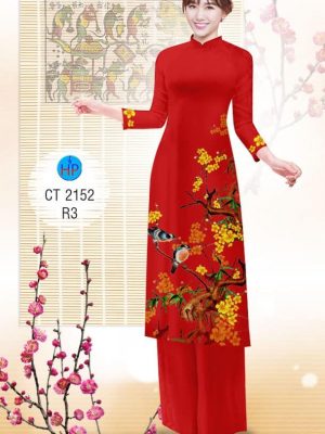 Vải áo dài hoa mai đón tết thiết kế 2019 AD CT 2152 20 Vai ao dai hoa mai don tet thiet ke 2019