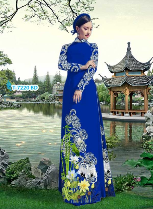 Vai ao dai hoa van moi ra AD T7220