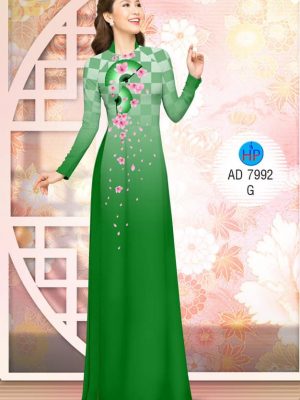 1575532982 539 Vai ao dai Hoa Dao va quat thiet ke 2019
