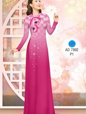 1575532983 522 Vai ao dai Hoa Dao va quat thiet ke 2019