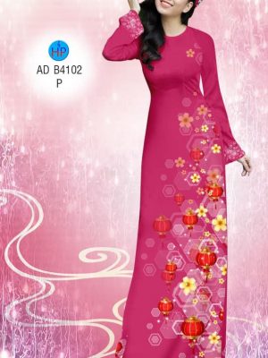 1575965526 832 Vai ao dai Hoa Mai thiet ke 2019 AD B4102