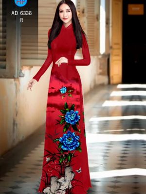 Vải áo dài hoa Mẫu đơn xanh thiết kế 2019 AD 6338 21 1576209476 248 Vai ao dai hoa Mau don xanh thiet ke 2019