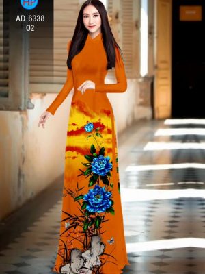 Vải áo dài hoa Mẫu đơn xanh thiết kế 2019 AD 6338 24 1576209476 502 Vai ao dai hoa Mau don xanh thiet ke 2019