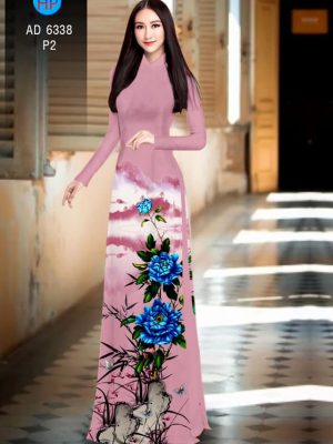 Vải áo dài hoa Mẫu đơn xanh thiết kế 2019 AD 6338 22 1576209476 556 Vai ao dai hoa Mau don xanh thiet ke 2019