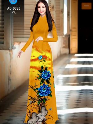 Vải áo dài hoa Mẫu đơn xanh thiết kế 2019 AD 6338 37 1576209477 159 Vai ao dai hoa Mau don xanh thiet ke 2019