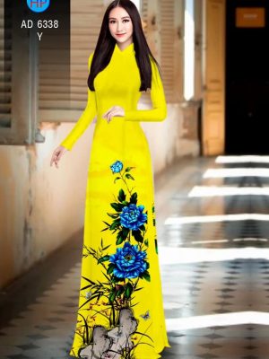 Vải áo dài hoa Mẫu đơn xanh thiết kế 2019 AD 6338 31 1576209477 325 Vai ao dai hoa Mau don xanh thiet ke 2019