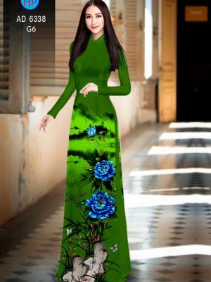 Vải áo dài hoa Mẫu đơn xanh thiết kế 2019 AD 6338 32 1576209477 808 Vai ao dai hoa Mau don xanh thiet ke 2019