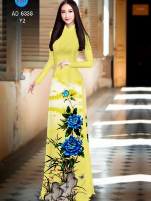 Vải áo dài hoa Mẫu đơn xanh thiết kế 2019 AD 6338 30 1576209477 835 Vai ao dai hoa Mau don xanh thiet ke 2019