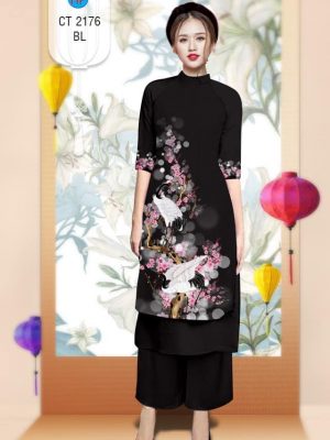Vải áo dài Cách tân hoa Đào và Sếu kiểu mới AD 2176 17 1576292227 6 Vai ao dai Cach tan hoa Dao va Seu kieu