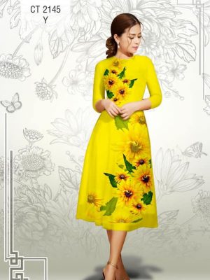 Vải áo dài cách tận Hoa Hướng Dương kiểu mới AD CT2145 27 1577086945 992 Vai ao dai cach tan Hoa Huong Duong kieu moi