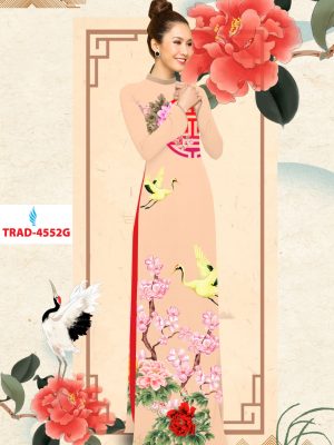 Vải áo dài chim hạc và hoa đào kiểu mới AD TRAF 4552 22 1577088392 584 Vai ao dai chim hac va hoa dao kieu moi