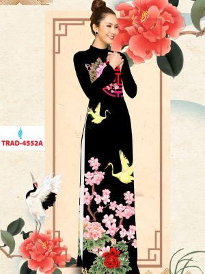 Vải áo dài chim hạc và hoa đào kiểu mới AD TRAF 4552 19 1577088392 812 Vai ao dai chim hac va hoa dao kieu moi