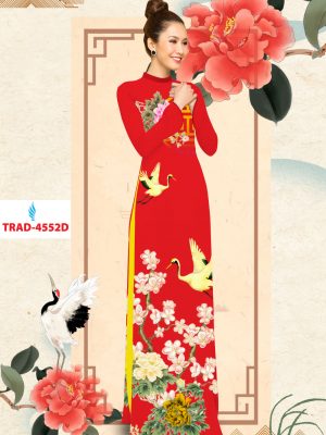 Vải áo dài chim hạc và hoa đào kiểu mới AD TRAF 4552 21 1577088392 916 Vai ao dai chim hac va hoa dao kieu moi