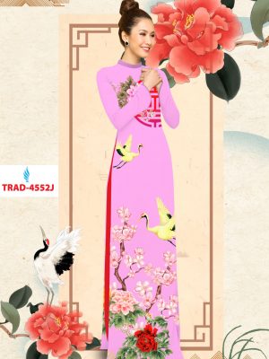Vải áo dài chim hạc và hoa đào kiểu mới AD TRAF 4552 25 1577088393 796 Vai ao dai chim hac va hoa dao kieu moi