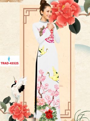 Vải áo dài chim hạc và hoa đào kiểu mới AD TRAF 4552 30 1577088394 900 Vai ao dai chim hac va hoa dao kieu moi